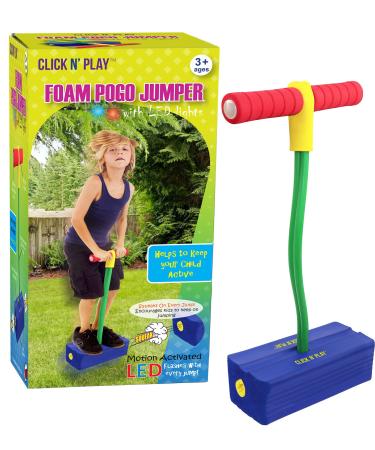 Click N Play Foam Pogo Jumper for Kids, Fun and Safe Pogo Stick for Toddlers, Durable Foam and Bungee Jumper for Kids Ages 3 and up, Supports up to 250lbs