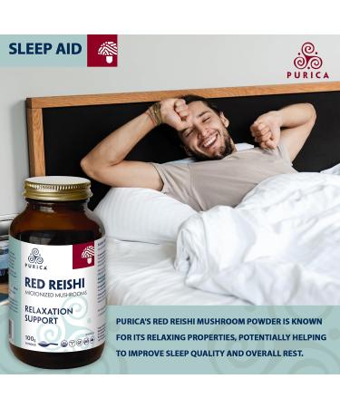 Purica Red Reishi Micronized Mushroom Powder 100g - Premium Micronized Reishi Mushroom Supplement for Enhanced Wellness Optimal Absorption Non-GMO Immune & Energy Support 100 g (Pack of 1) - Buy Online on GoSupps.com