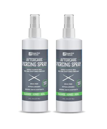2 Pack Piercing Aftercare Spray (8 OZ Per Bottle) - Natural & Gentle on Contact - Made in USA 8 Fl Oz (Pack of 2)