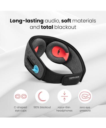 Manta Sound Sleep Mask with Bluetooth Headphones | 100% Blackout Eye Mask for Travel & Comfort | Ideal for Side Sleepers - Buy Online on GoSupps.com