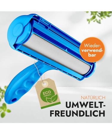 Fusselmonster Animal Hair Remover Lint Roller for Dogs & Cats | Reusable Pet Hair Cleaner for Sofa Carpet & Car - Blue - Buy Online on GoSupps.com