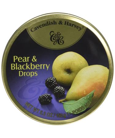 Cavendish and Harvey Fruit Drops Tin - Pear and Blackberry - 5.3 oz - Case of 12