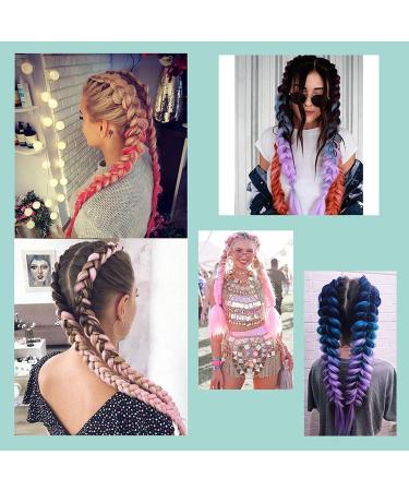 Melisay 5 Packs Jumbo Braids Hair - 24 Ombre Kanekalon Extensions | Afro Hair for Box Braids - Black to Red Brown - Buy Online on GoSupps.com