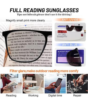 Black MARE AZZURO Large Square Reader Sunglasses for Men | Outdoor Sun Reading Glasses 1.0 | 1.25 | 1.5 | 1.75 | 2.0 | 2.25 | 2.5 | 2.75 | 3.0 | 3.5 | 4.0 - 1.00 - Buy Online on GoSupps.com
