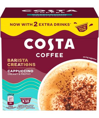 COSTA COFFEE CAPPUCCINO PODS 4 PACKS (CAPPUCCINO 10 CAPSULES) - Buy Online on GoSupps.com
