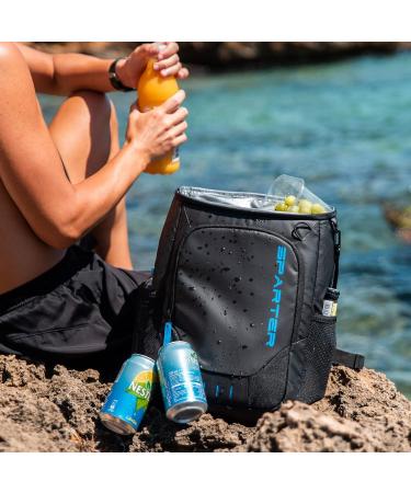 SPARTER Insulated Backpack Cooler - Leak Proof, 33 Can Capacity, Lightweight Thermal Bag for Beach, Travel, Camping - Men and Women (Black) - Buy Online on GoSupps.com
