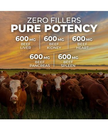 ForestLeaf Beef Organ Supplement - Grass Fed & Pasture Raised - Total Body Wellness & Performance Organ Complex with 3000mg of Desiccated Beef Liver Heart Kidney Pancreas Spleen (180 Capsules) - Buy Online on GoSupps.com