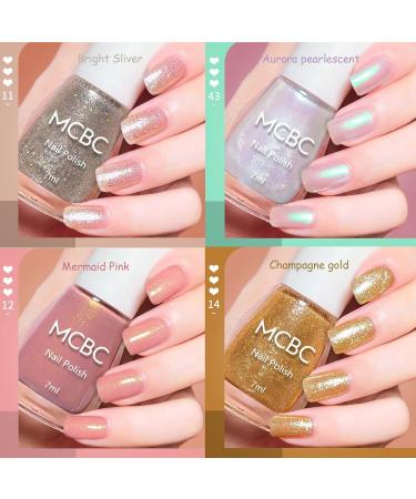 EONFAVE Glitter Nail Polish Sets - 6 Colours Pearlescent Glitter Nail Varnish Set - Shinny Peel Off Nail Polish Gifts for Women Nail Art DIY Home - No Need Cured Glitter Pearl Set - Buy Online on GoSupps.com