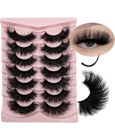 Mink False Lashes Dramatic D Curl Strip Lashes Wispy 20mm/25mm Long Full False Lashes Pack 3D Mink Cat Eye False Eyelashes Natural Look Full Lashes |8-20mm