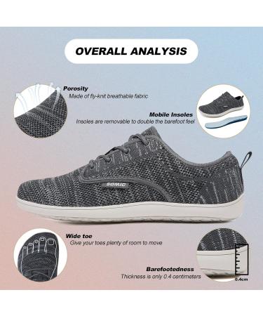 Buy Barefoot Shoes for Men & Women | Minimalist Trail & Running Sneakers | Lightweight Slip-Resistant Zero Drop - EU Size 44 Gray - Buy Online on GoSupps.com