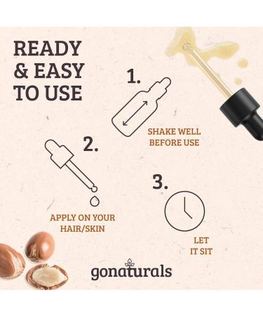 Buy Gonatural Organic Argan Oil 50ml - 100% Pure & Cold Pressed | Vegan Cruelty-Free | Face Body Hair Beard Nails - Buy Online on GoSupps.com