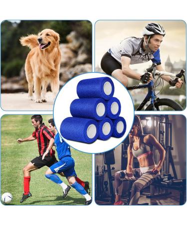 Aurorayer 8 Rolls Self-Adhesive Sport Bandage 7.5cm x 4.5m - Elastic Vet Wrap for Pets & Horses - Blue - Buy Online on GoSupps.com