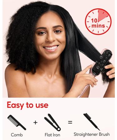 Terviiix Frizz Buster Ionic Hair Straightener Brush - Rapid 450 F Anti-Scald 13 Heat Settings Dual Voltage - Shop Now - Buy Online on GoSupps.com