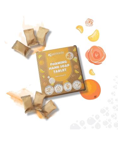 Hand Soap Refill Tablets - Eco-Friendly Zero Waste Packaging - Foaming Soap 48 Fl Oz Equivalent - Cleans Moisturizes & Organizes - Rose Tangerine 6 Pack - Buy Online on GoSupps.com