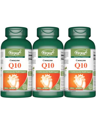 Coenzyme Q10 100mg 3 X 60 Capsules CoQ10 Heart Health Cardiovascular Blood Pressure Antioxidant Supplement Anti-Aging Ubiquinone 180 count (Pack of 1)