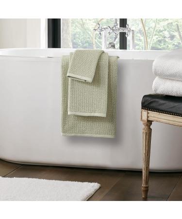Nate Home by Nate Berkus 6-Piece Cotton Towel Set | Soft & Absorbent Bath Towels, Hand Towels, & Washcloths - Lichen (Sage) Sage Bath Set 6pc - Buy Online on GoSupps.com