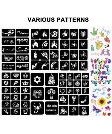 Temporary Glitter Tattoo Kit - 30 Colors, 6 Stencils, Body Glue, Brushes, Stickers, Rhinestones - Adults & Kids Halloween, Christmas, Birthday Party Makeup Gift - Buy Online on GoSupps.com