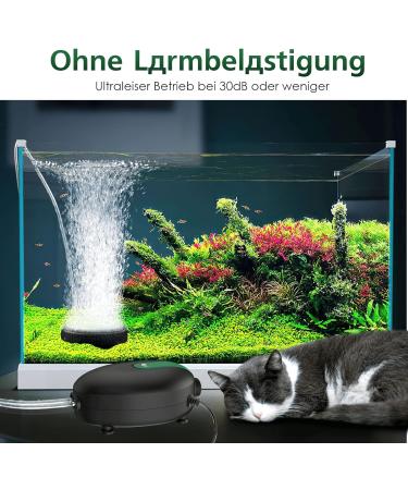 Buy AQQA Ultra Quiet Aquarium Air Pump - 5W Adjustable Oxygen Pump for Aquariums Up to 600L - Double Air Outlet - Buy Online on GoSupps.com