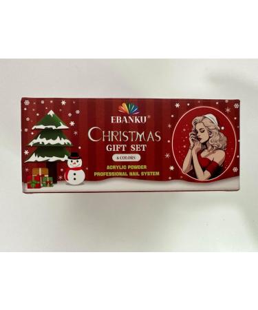 EBANKU Christmas Acrylic Powder Set - 6 Color Professional Nail Extension Kit for Long-Lasting Nail Art - No Lamp Needed | Perfect for Christmas Party - Buy Online on GoSupps.com