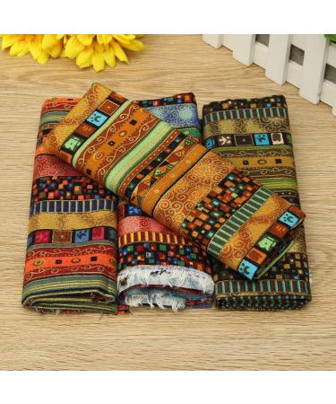 HAPYLY Pack of 4 Assorted Cotton and Hemp Pre-Cut Fat Quarters Quilt Fabric 50x70CM - Multicolor - Buy Online on GoSupps.com