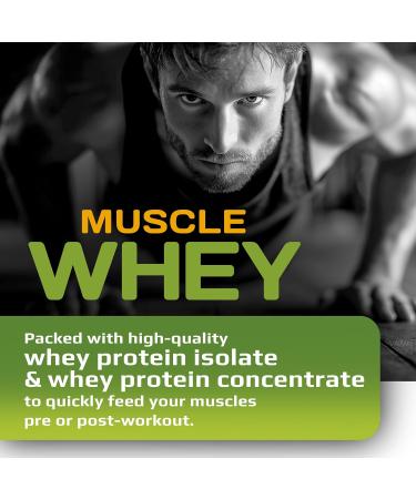MFL Muscle Whey Protein 5 lbs l 26g of Protein l 8g BCAAs l 6g Glutamine l Low Carbs l 69 Servings (Banana Cream) - Buy Online on GoSupps.com