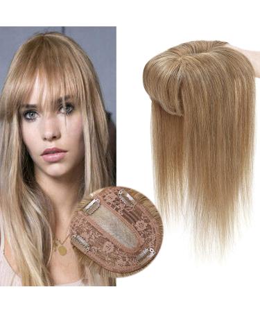 Rich Choices Clip in Topper Real hair with pony bangs real hair extensions toupet for women clip in hair part lace topper 35 cm (45g) #27 dark blonde 37 #27 dark blonde