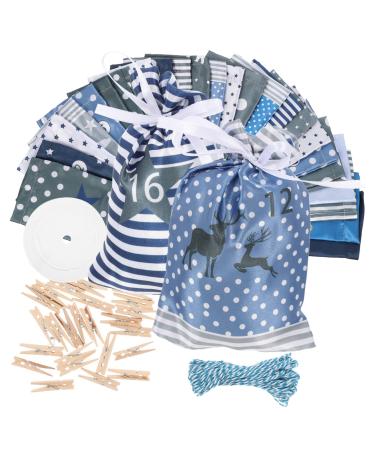 ABOOFAN 24pcs Christmas Bag Wooden Drawstring Bag Child