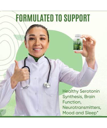 100% Pure 5-HTP Supplement with Calcium Mood Stress & Sleep Support for Adults | 60 Capsules | Neurotransmitter Formula - Buy Online on GoSupps.com