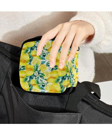 GIAPB Period Bag Sanitary Napkin Storage & Makeup Pouch - Watercolor Lemon Color - Buy Online on GoSupps.com
