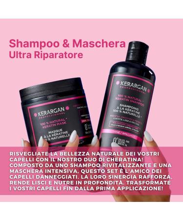 Ultra Repairing Keratin Shampoo & Mask Duo - Nourishing Sulfate-Free Treatment for Damaged Hair - Kerargan 2x16.9 Fl oz - Buy Online on GoSupps.com