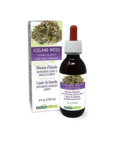 Naturalma Iceland Moss (Cetraria islandica) Thallus (Lichen) Alcohol-Free Tincture - 4 fl oz Liquid Extract in Drops - Herbal Supplement - Vegan Alcohol-free 4 Fl Oz (Pack of 1)