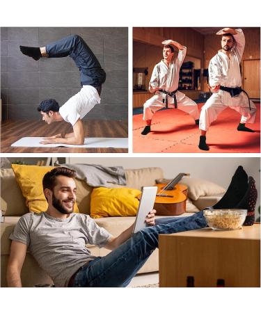 NOVAYARD 6 Pairs Non Slip Grip Socks for Hospital, Yoga, Pilates - Men & Women - Black - Large - Buy Online on GoSupps.com