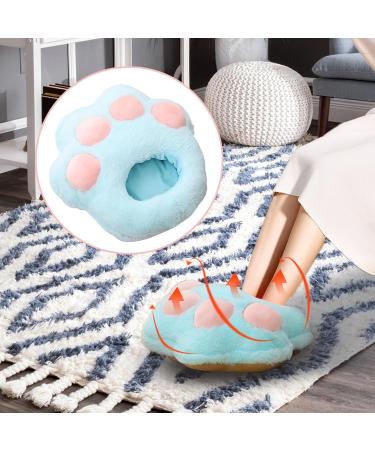 Aznever Rechargeable Foot Warmer - Heated Sweet Heating Pillows & Warm Shoes | Katzfoten Winter Foot Warmers for Office Bedroom & Travel - USB Blue Cat-Clawed Model - Buy Online on GoSupps.com