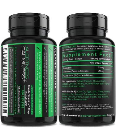 (3 Pack) Smarter L-Theanine 250mg Softgels with Flaxseed Oil for Stress Relief and Mood Enhancement - Buy Online on GoSupps.com