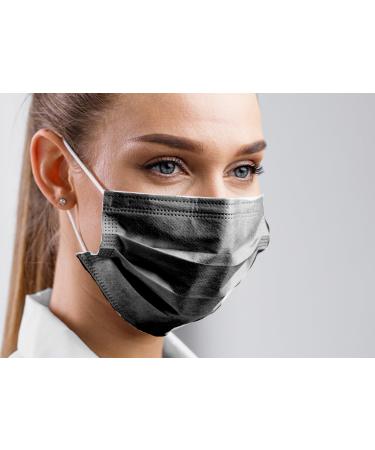 Type IIR Medical Face Mask | Surgical Face Mask | 50 pieces | BFE 98% | EN14683:2019 | CE Certified (BLACK)
