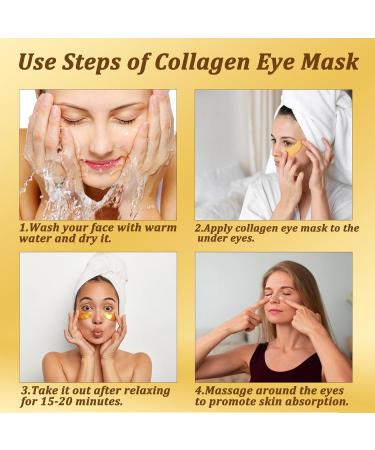 20 Pairs Under Eye Treatment Masks 24K Gold Collagen Eye Gel Pads Moisturizing Under Eye Patches Golden Eye Mask for Dark Circles Anti Wrinkle Puffy Eyes Hydrating - Buy Online on GoSupps.com