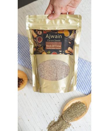 Nick Of Time Indian Spice | Carom Seeds | Sabut Ajwain from Andhra Pradesh (400g | 14.10 oz) - Buy Online on GoSupps.com