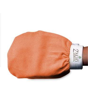 Zakia Morocco Kessa Exfoliating Glove - Salmon Color | 100% Natural Rayon for Smooth Skin & Tanning Prep - Buy Online on GoSupps.com