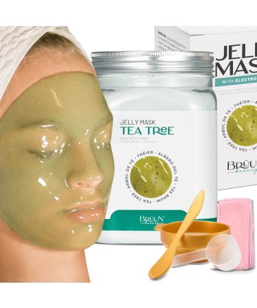 Br un-peel-off-gelee mask premium quality modeling tea tree glass mask powder for face mask ideal for beautician spa skin care hydro face mask - Buy Online on GoSupps.com