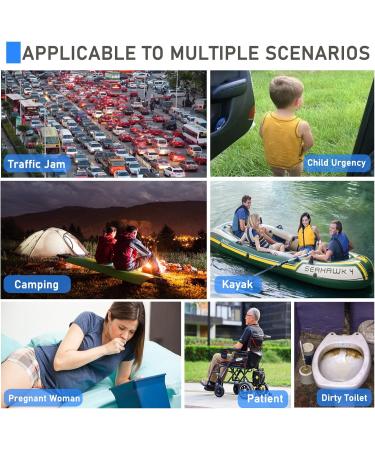 Disposable Urine Bags 12 Pack Camping Pee Bags Disposable Urinal Bag Travel Urinal Bag Toilet Traffic Jam Emergency Portable Toilet for Men Women Kids Patient (Blue-12pack) 12 Pack-Blue - Buy Online on GoSupps.com