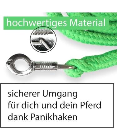 Leadership Knit with Panic Hooks for Horses | Stylish Leash & Binding Trick for Pony Donkey & Goat (Light Green) - Buy Online on GoSupps.com