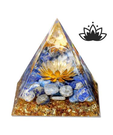 Xiannvxi Lapislazuli Stein Orgonite Pyramid crystals Lotus pyramids Positive energy spiritual medicinal crystals pyramid meditation gifts c-lapislazuli