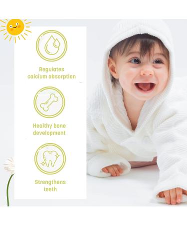 Organic Baby Vitamin d Drops - Vegetarian 400 IU Liquid Vitamin d3 for Babies & Newborn | No Sugar or Flavors | Non-GMO | Gluten Free & Tummy Gentle | Ages 4 & Under | Halal & Kosher Friendly - Buy Online on GoSupps.com