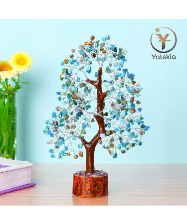 YATSKIA Turquoise Crystal Tree - Gemstone Tree of Life for Home Decor | Spiritual Good Luck Charms & Gifts for Women | Chakra Stones Meditation Decor - Buy Online on GoSupps.com