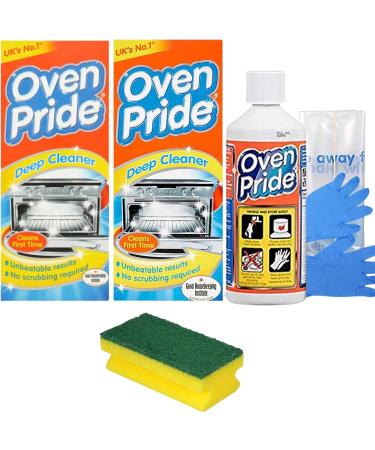 2 x 500ml Oven Pride Complete Oven Cleaner Kit With 1 Big Degreaser Sponge And Instructions | Bags For Cleaning Oven Racks | HG Oven | Grill & Barbecue Cleaner Spray | Easy To Use - Buy Online on GoSupps.com