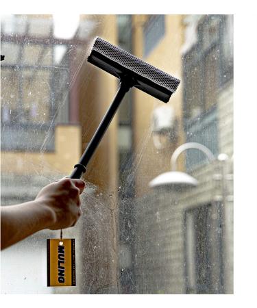 Multi-Use Window Squeegee Cleaner with Sponge and Rubber Blade - Black - Buy Online on GoSupps.com