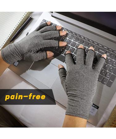Compression Arthritis Gloves for Women and Men - Pain Relief for Rheumatoid, Osteoarthritis, and Swelling - Grey Medium (1 Pair) - Buy Online on GoSupps.com