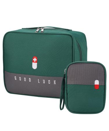 Medicine pocket travel pharmacy bag 2stk large capacity waterproof emergency bag empty first help bag medicine storage bag portable medication pocket for travel home office (green) - Buy Online on GoSupps.com