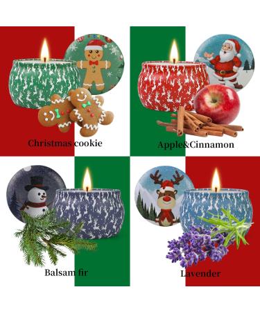 Christmas Fragrance Candles 4-Pack | Apple Cinnamon Gingerbread & Lavender Soy Wax Aromatherapy Gift Set for Women - Buy Online on GoSupps.com
