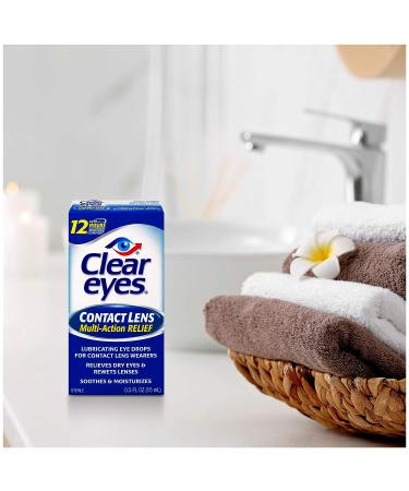 Clear Eyes Contact Lens Relief Eye Drops 0.50 oz (3-Pack) - Soothing Formula - Buy Online on GoSupps.com